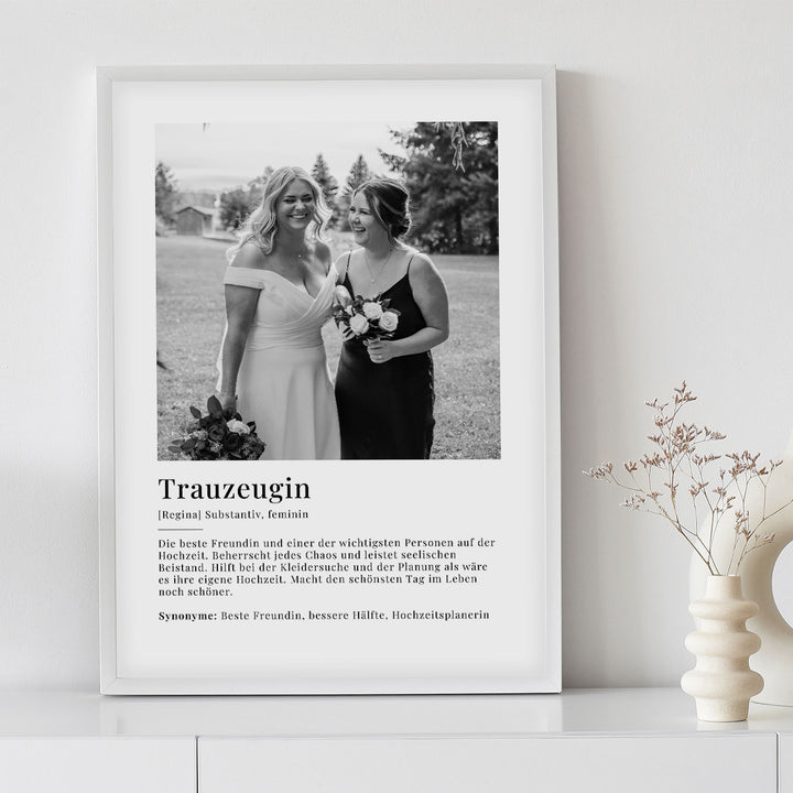 Fotoposter "Trauzeugin Definition" famwalls