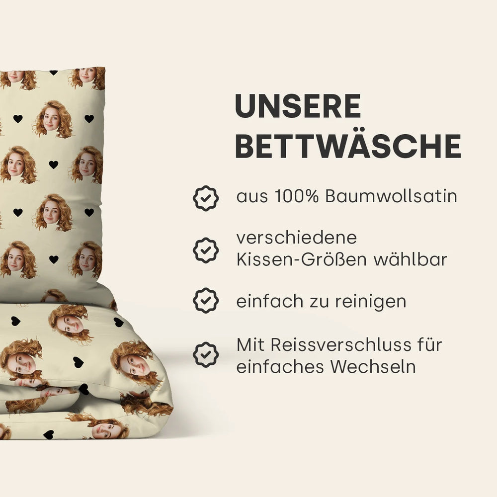 Personalisierte Bettwäsche Baumwollsatin "Foto" famwalls