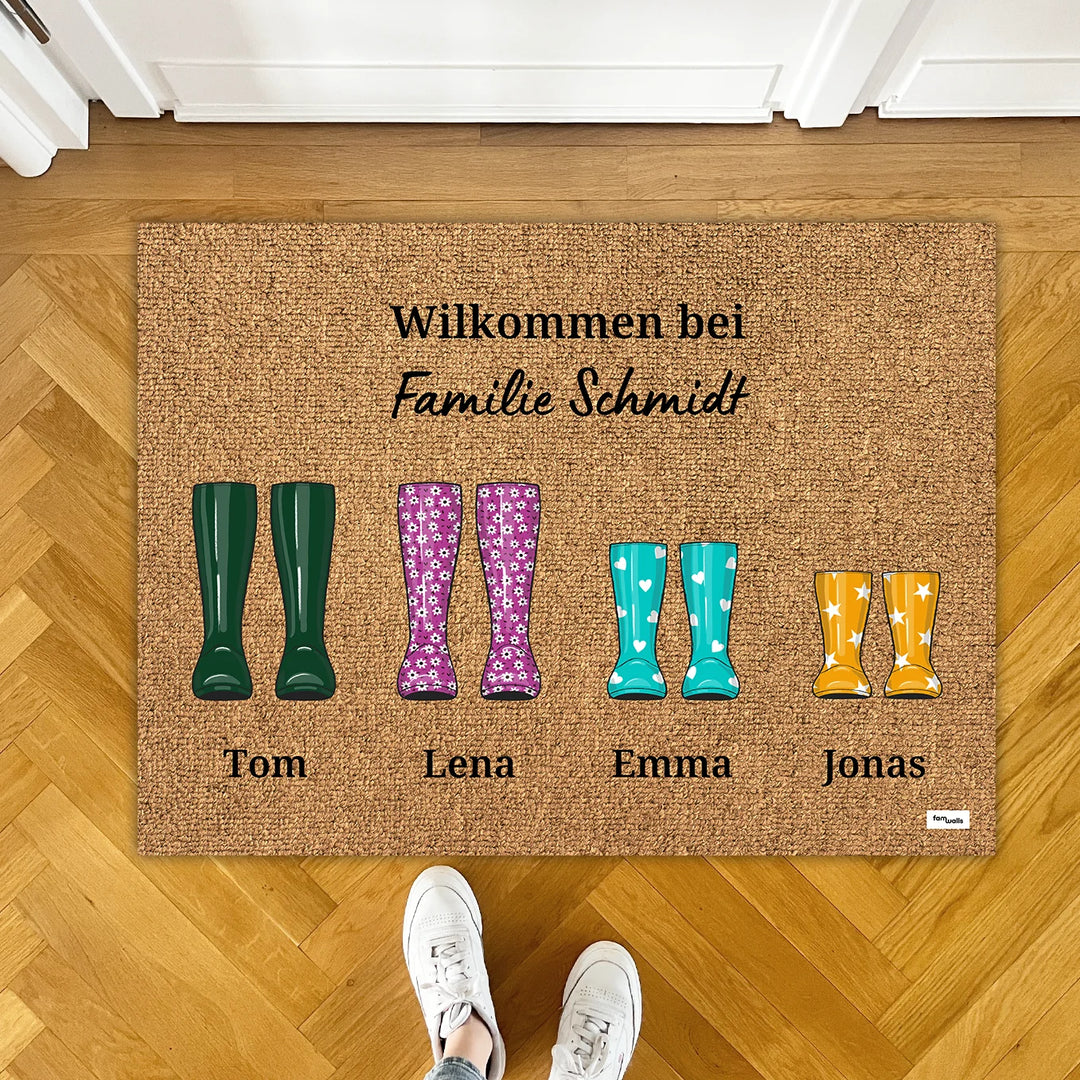 Personalisierte Fußmatte "Gummistiefel" famwalls