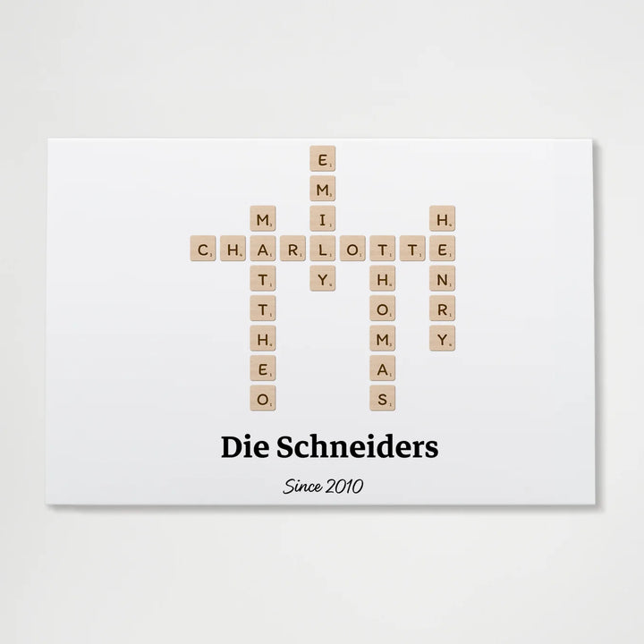 Personalisierte Leinwand "Scrabble" famwalls