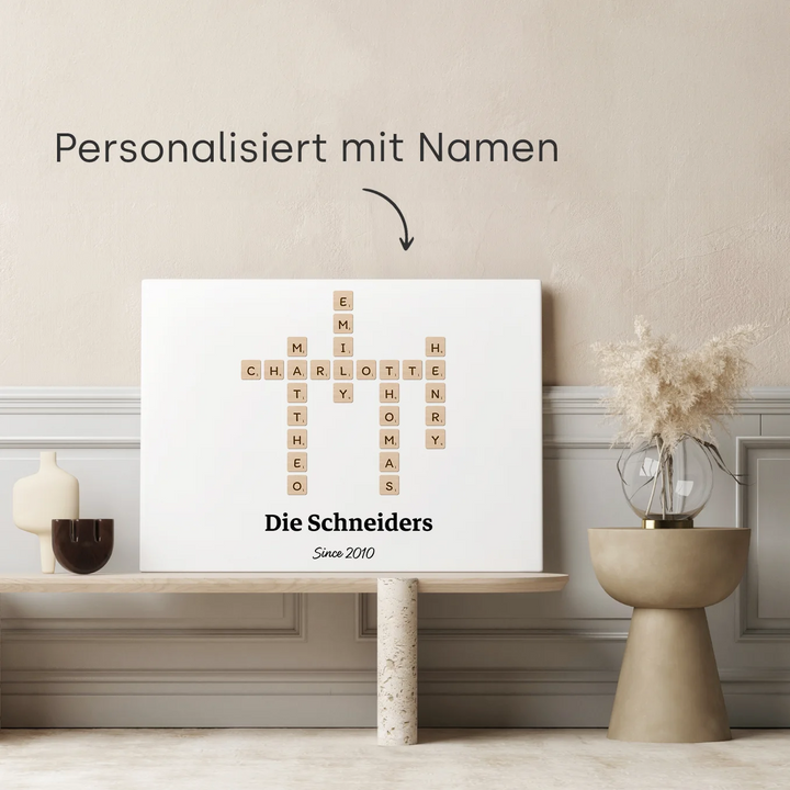 Personalisierte Leinwand "Scrabble" famwalls