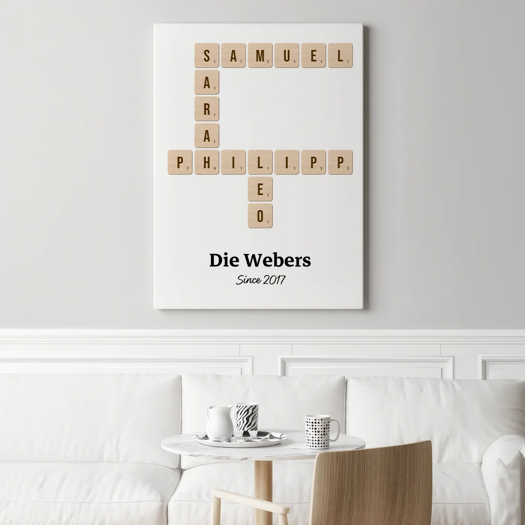 Personalisierte Leinwand "Scrabble" famwalls