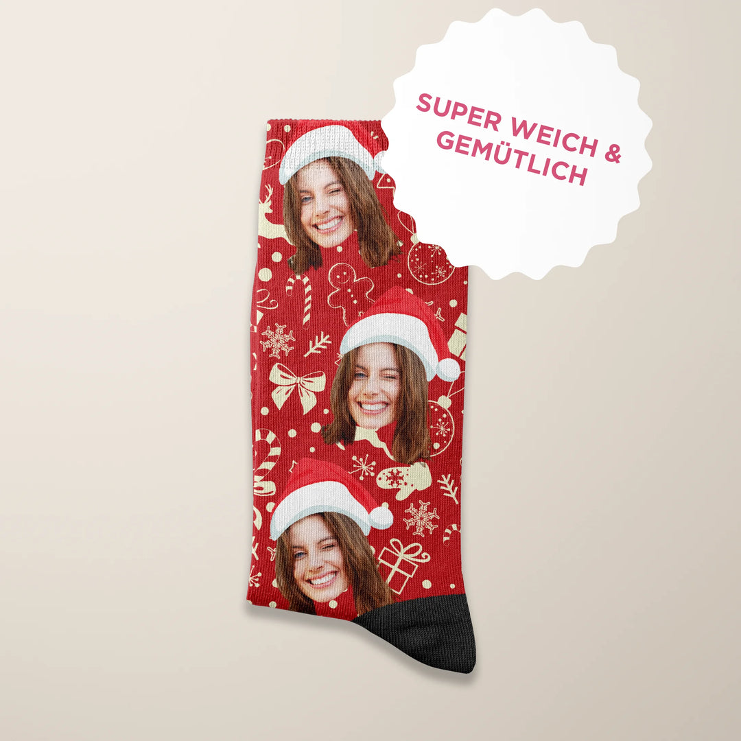 Personalisierte Socken "Weihnachten" mit Foto famwalls