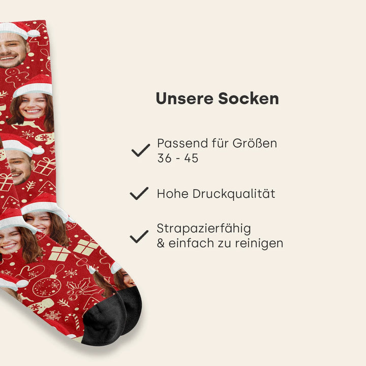 Personalisierte Socken "Weihnachtsmotiv" mit Foto famwalls