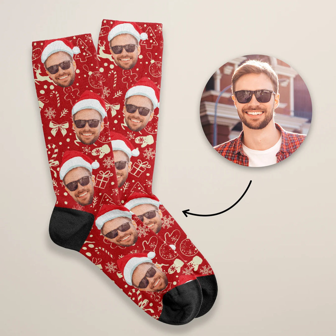 Personalisierte Socken "Weihnachtsmotiv" mit Foto famwalls