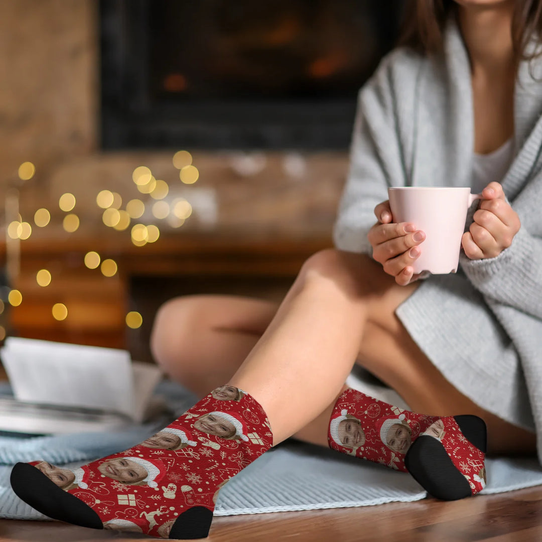 Personalisierte Socken "Weihnachtsmotiv" mit Foto famwalls