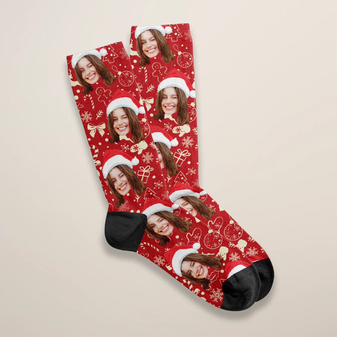 Personalisierte Socken "Weihnachtsmotiv" mit Foto famwalls