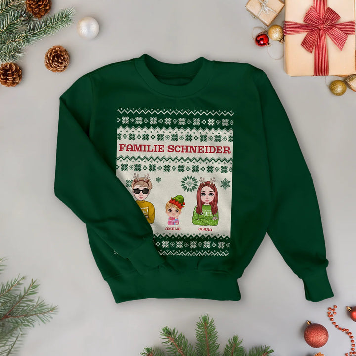 Personalisierter Christmas Sweater "Cartoon" famwalls