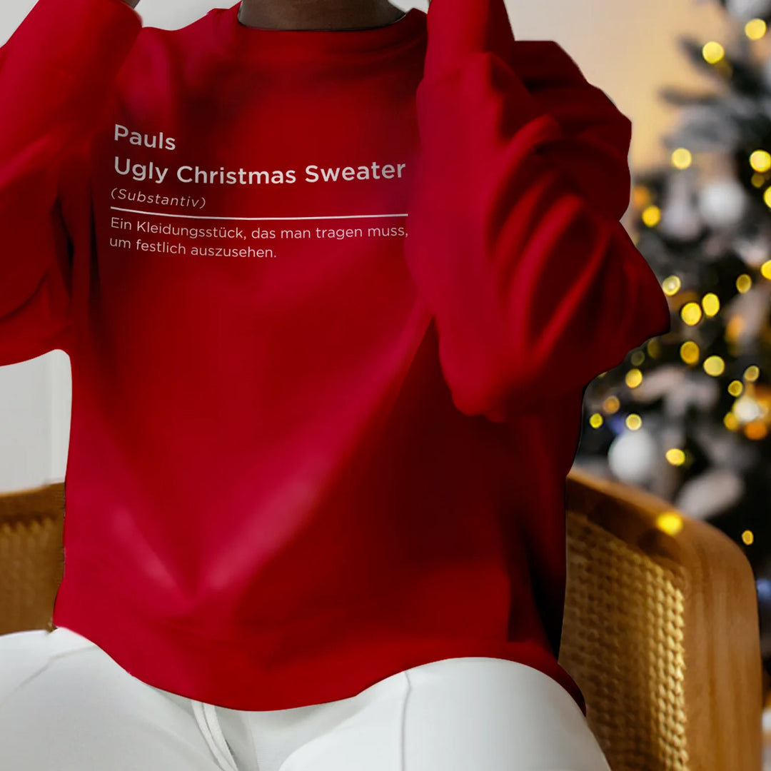 Personalisierter Christmas Sweater "Definition" famwalls