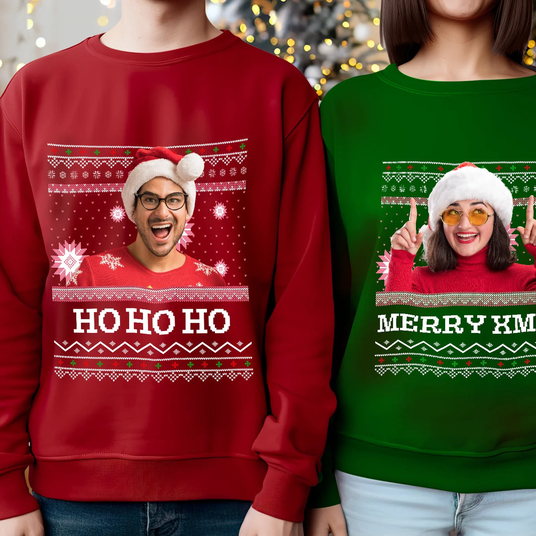 Personalisierter Christmas Sweater "Ho Ho Ho" famwalls