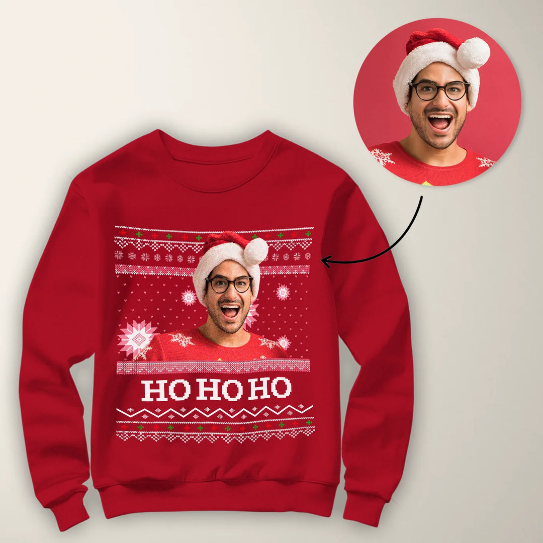 Personalisierter Christmas Sweater "Ho Ho Ho" famwalls