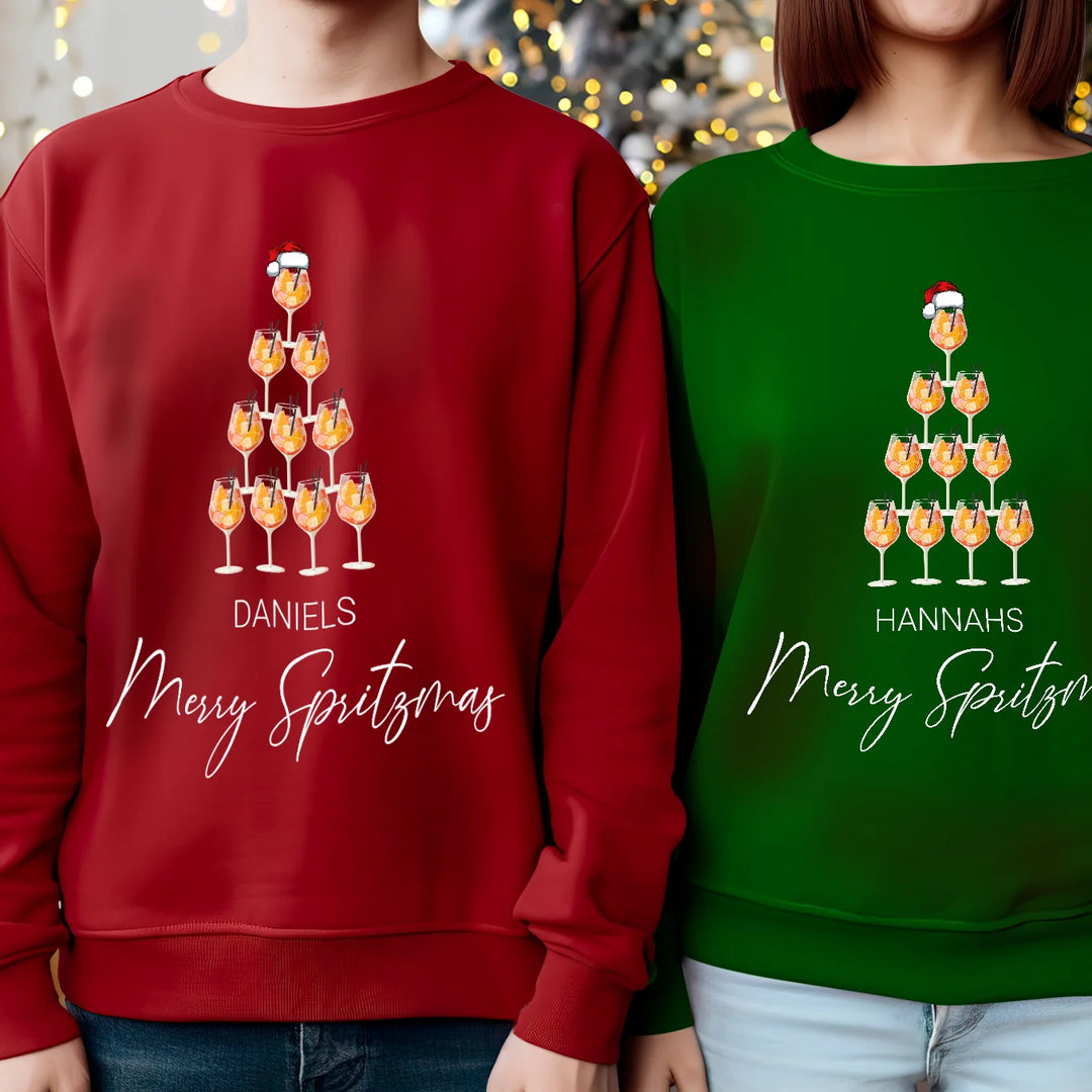 Personalisierter Christmas Sweater "Merry Spritzmas" famwalls