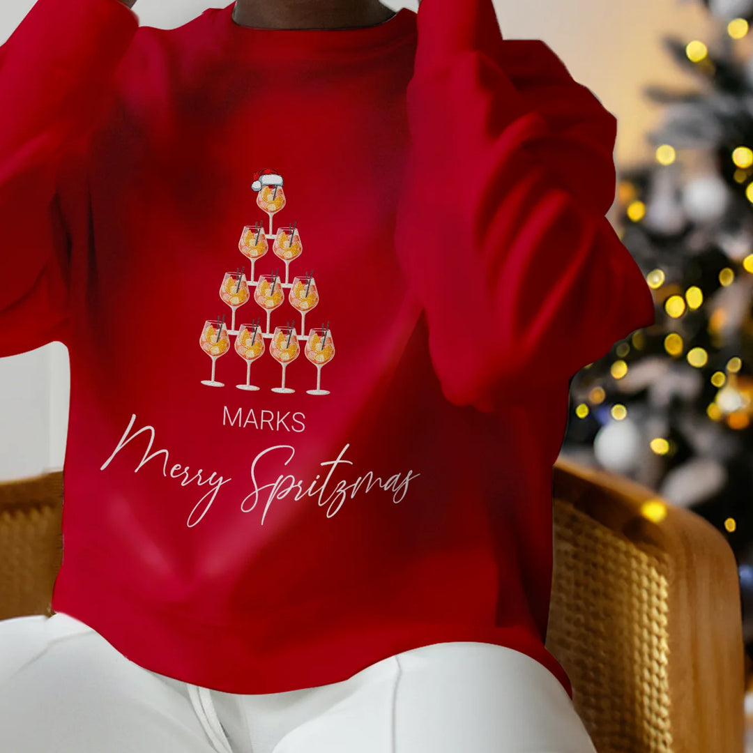 Personalisierter Christmas Sweater "Merry Spritzmas" famwalls