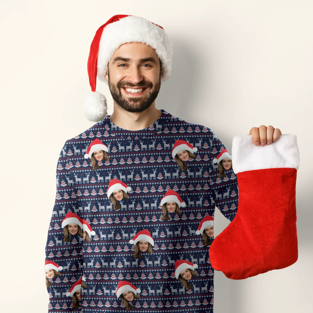 Personalisierter Ugly Christmas Sweater "Rentier" famwalls