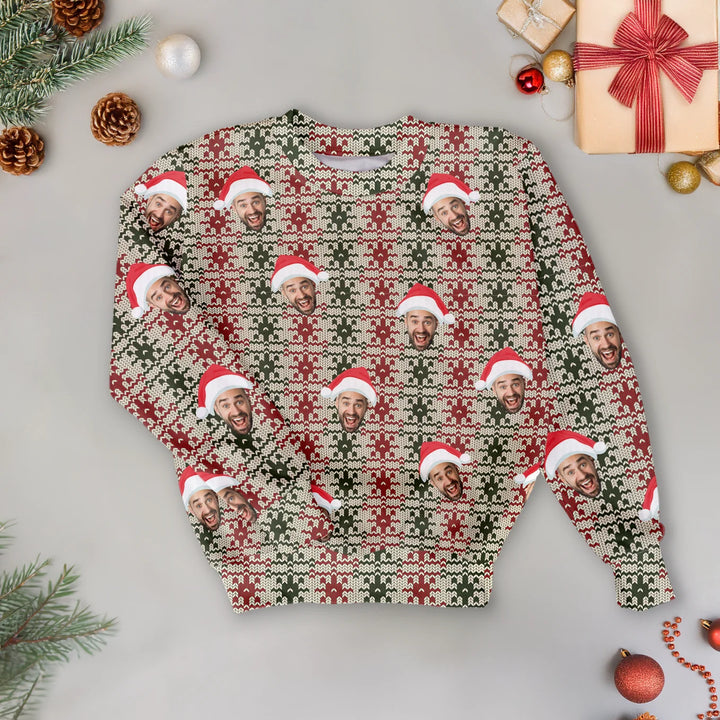 Personalisierter Ugly Christmas Sweater "Strickmuster" famwalls