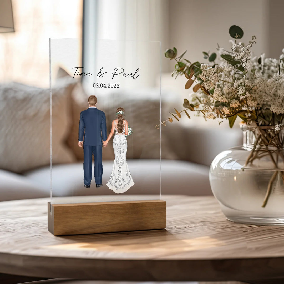 Personalisiertes Acryl-Glas "Hochzeitspaar" famwalls