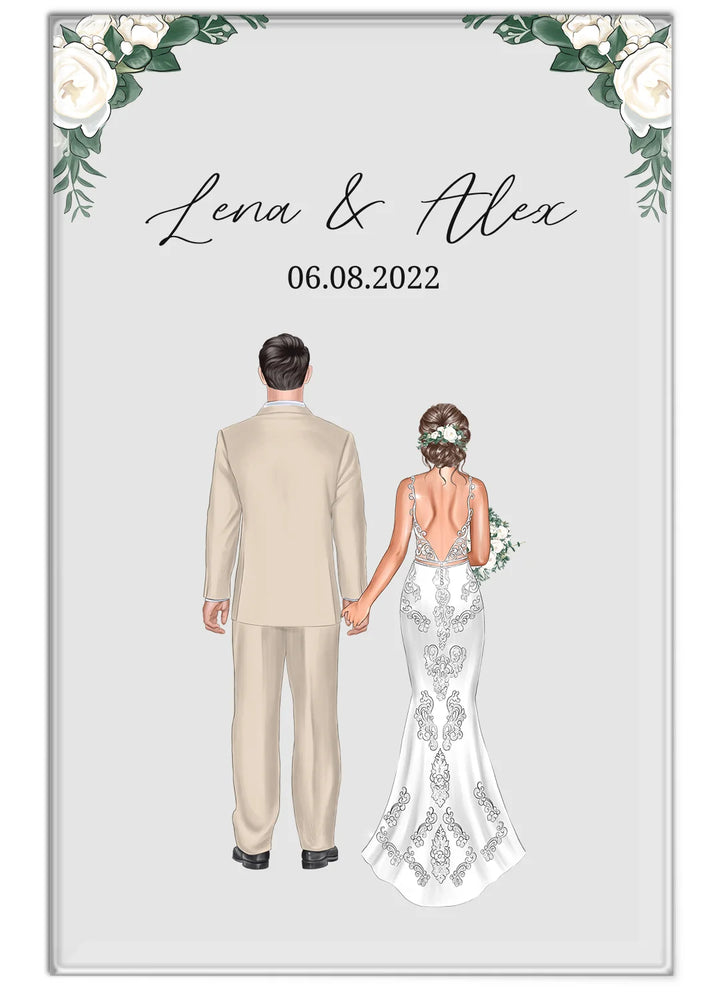 Personalisiertes Acryl-Glas "Hochzeitspaar" famwalls