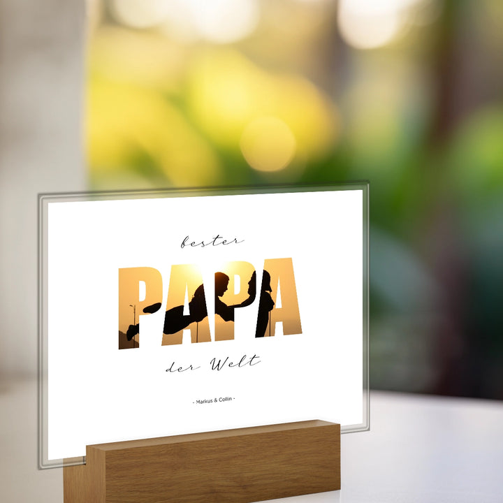 Personalisiertes Acryl-Glas "Papa Wort" mit Foto famwalls