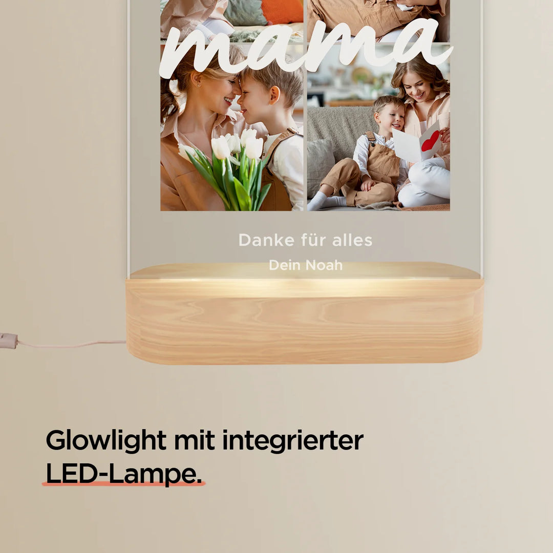 Personalisiertes Acryl-Licht "Mama" | Nachtlicht, Dekolicht, Glowlight - famwalls