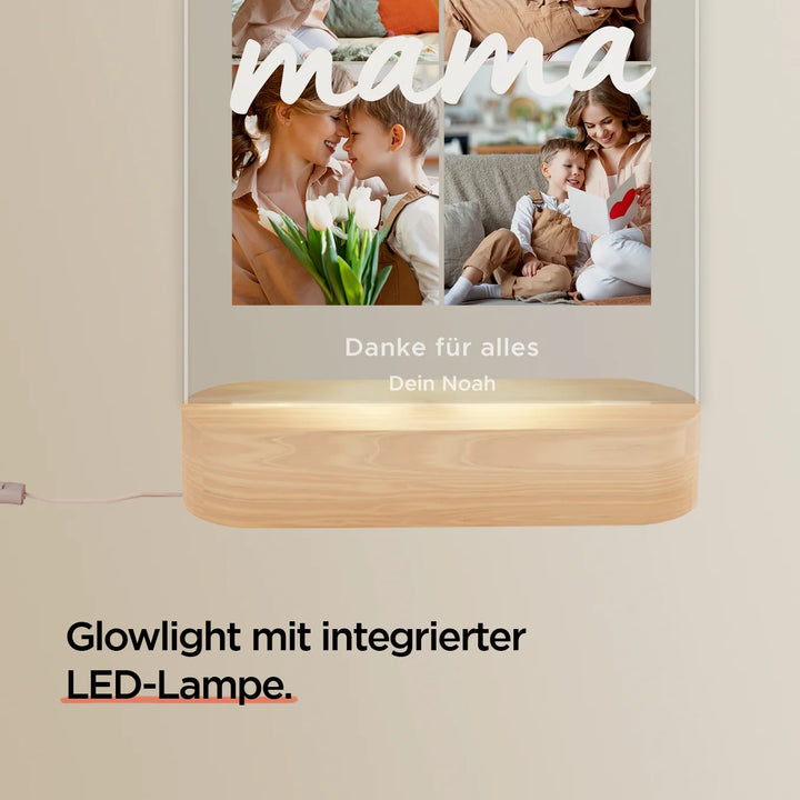 Personalisiertes Acryl-Licht "Mama" | Nachtlicht, Dekolicht, Glowlight - famwalls