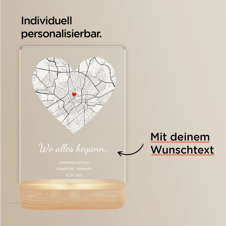 Personalisiertes Glowlight ''Wo alles begann'' famwalls