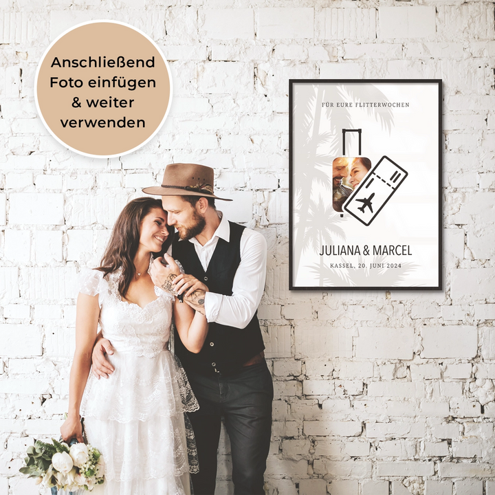 Personalisiertes Geldgeschenk zur Hochzeit "Flitterwochen" famwalls