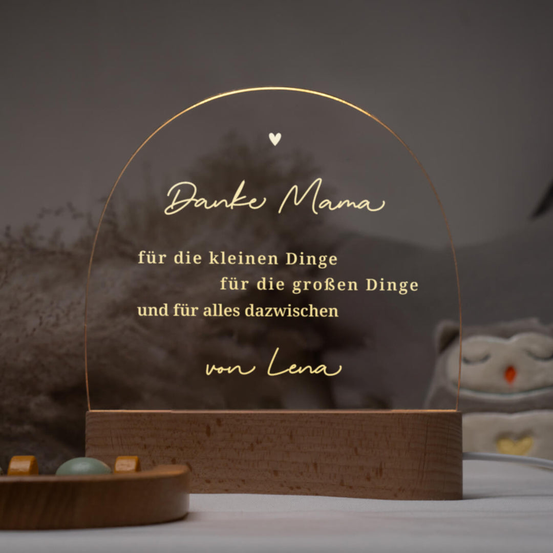 Personalisiertes Nachtlicht Mama ''Danke'' famwalls