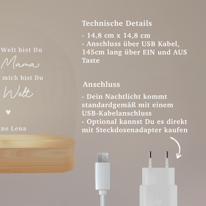 Personalisiertes Nachtlicht Mama ''Welt'' famwalls