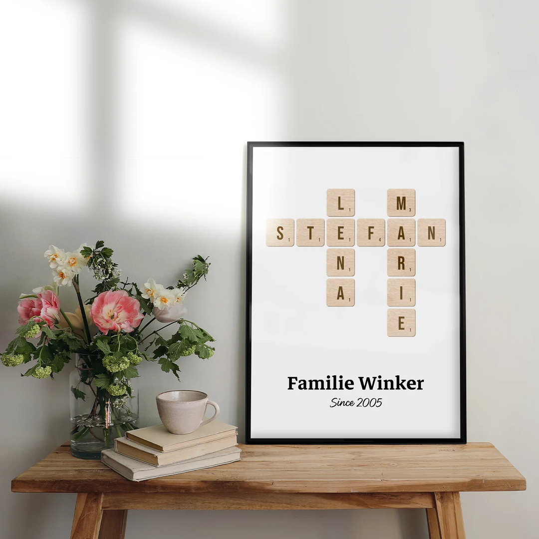 Personalisiertes Poster "Scrabble" famwalls