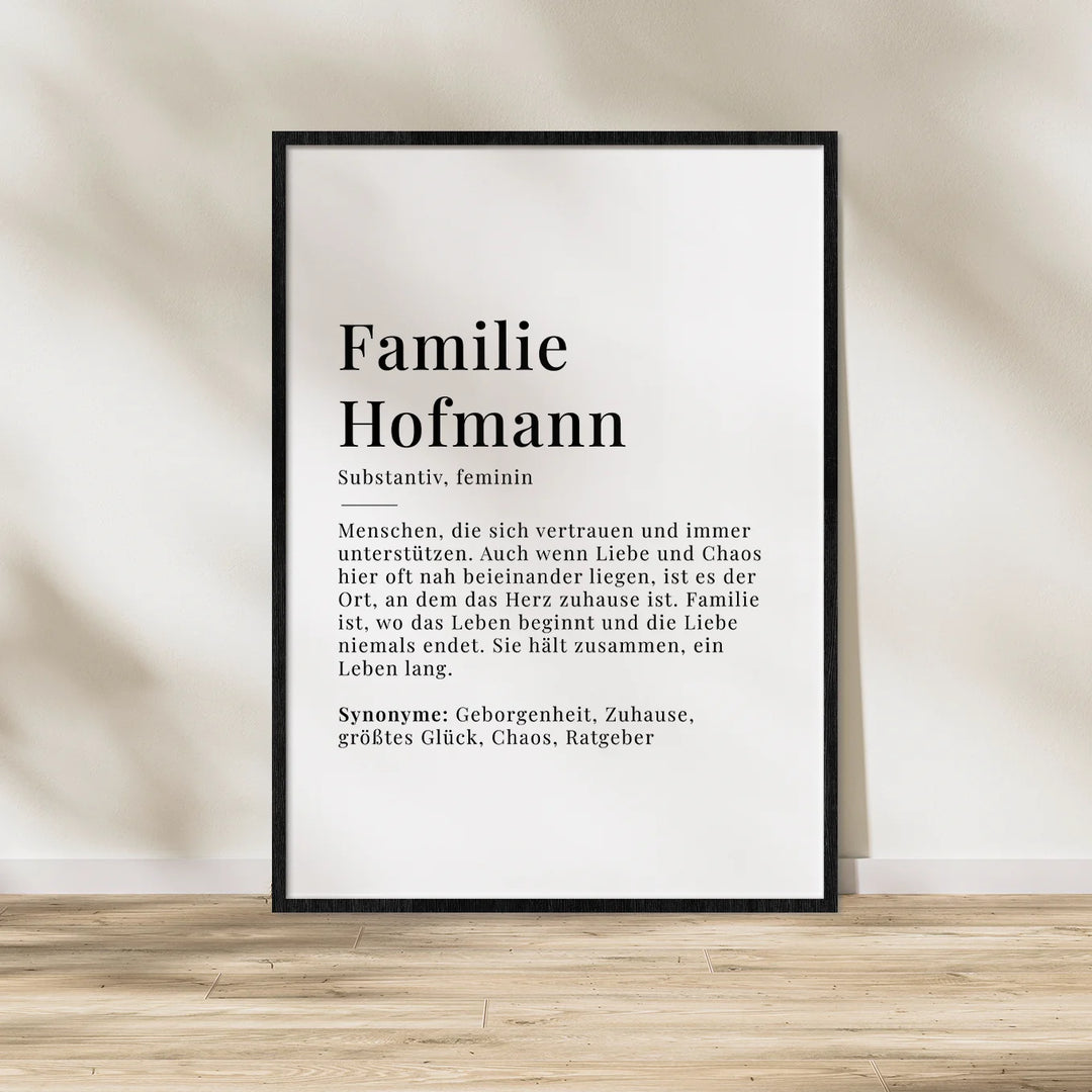 Poster "Familie Definition" famwalls