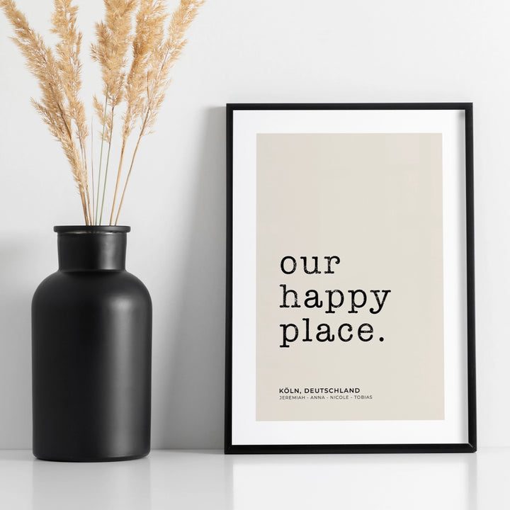 Poster "Our Happy Place Typewriter" famwalls