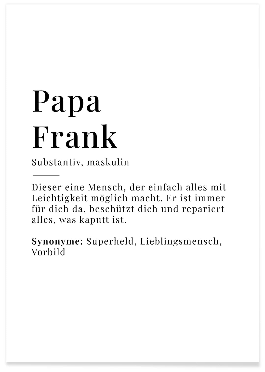 Poster "Papa Definition" famwalls