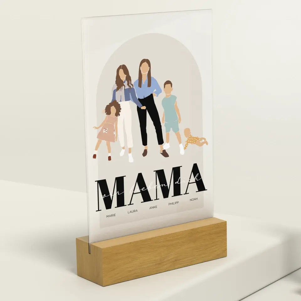 Mama und Kinder - Individueller Acryl-Glas Print famwalls