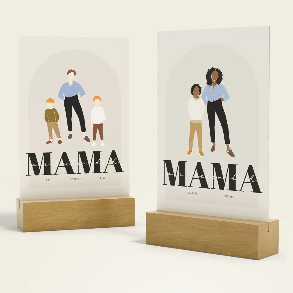 Mama und Kinder - Individueller Acryl-Glas Print famwalls