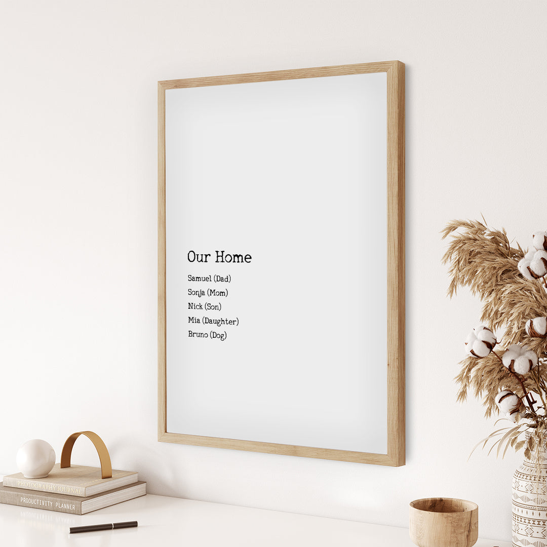 Poster "Our Home" famwalls