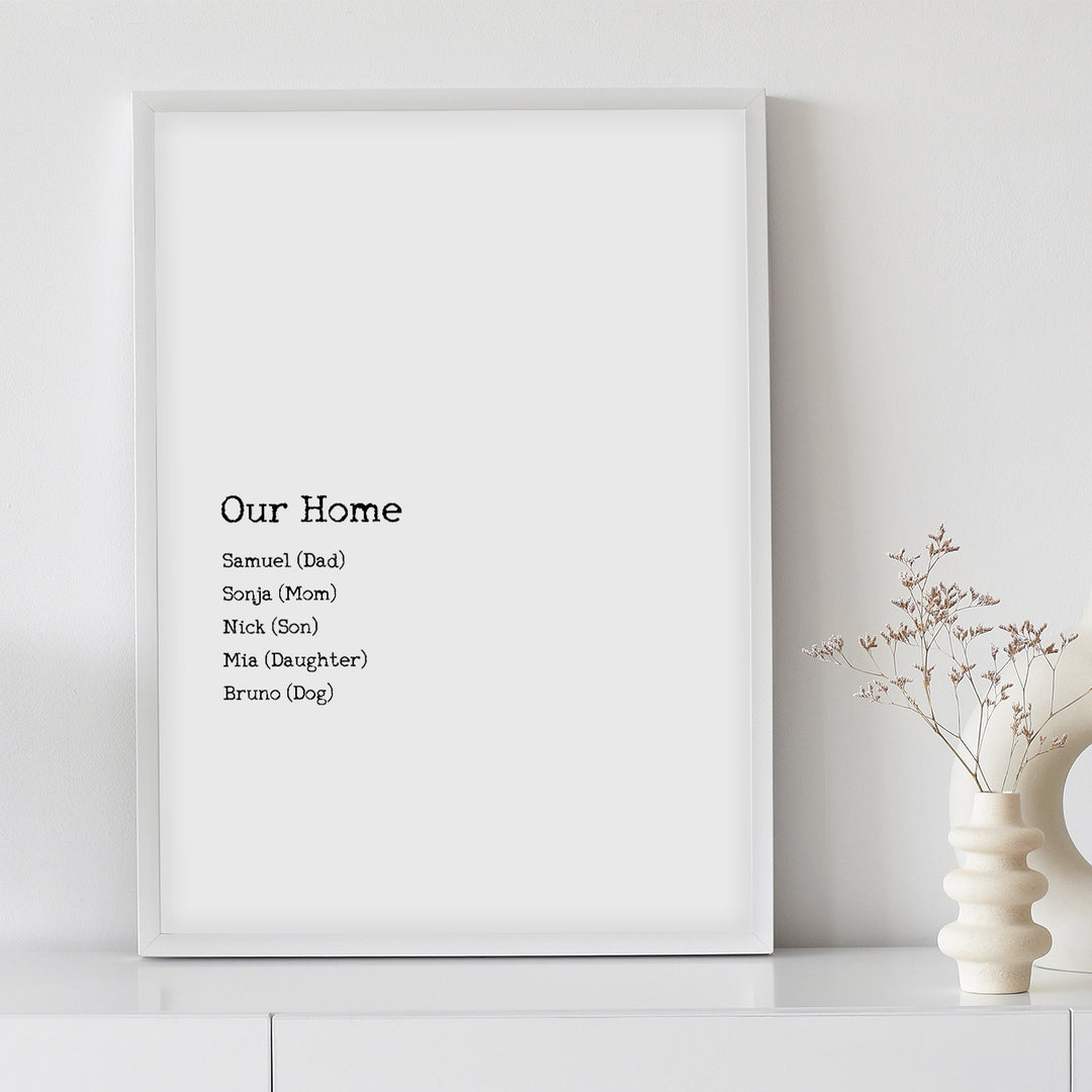 Poster "Our Home" famwalls