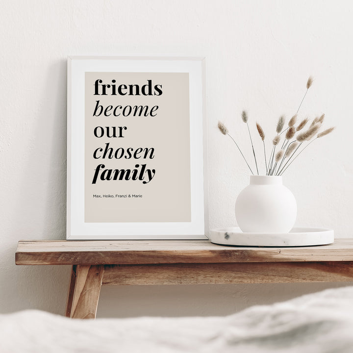 Poster "friends become family" famwalls